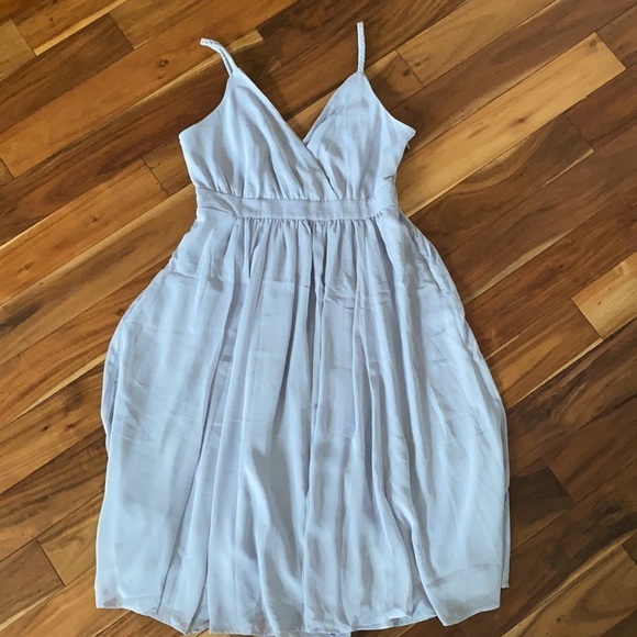 Eva Mendes Bridal Party Collection Gray Summer Skater Fit and Flare Dress Size 6 - Picture 8 of 10